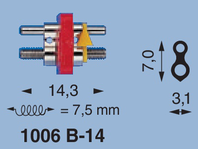 Lewa Standard винт расш. для н/ч, корп. 14,3 мм, расш. 7,5 мм, мод. 1006 B-14