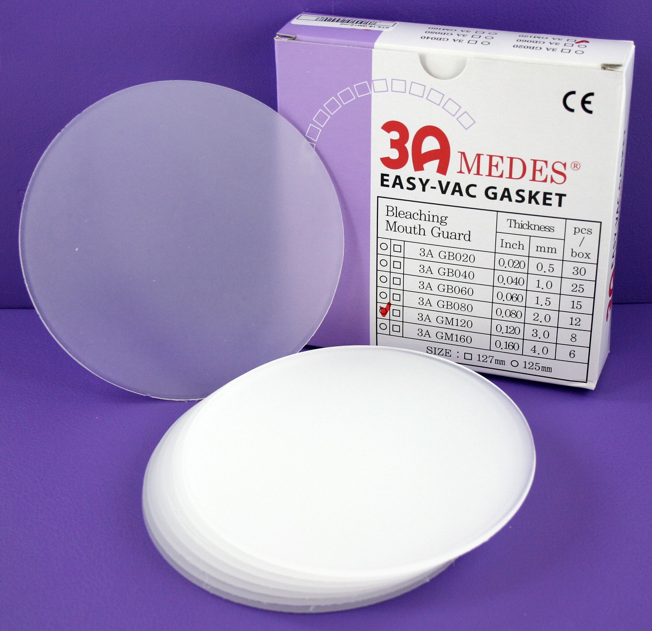 3A Medes EV Gasket пласт. мягк. для защ. капп, кругл. Ø125, 3,0 мм, уп.8