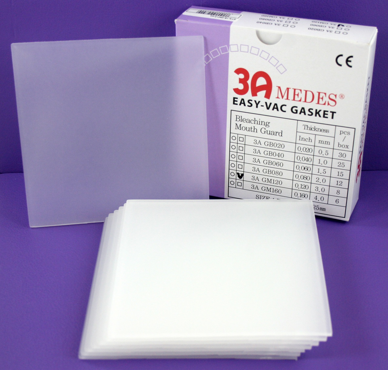 3A Medes EV Gasket пласт. мягк. для защ. капп, кв. 127x127, 3,0 мм, уп.8