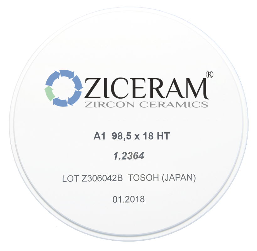 Диск ZrO2 A1 HT Ø98,5x18