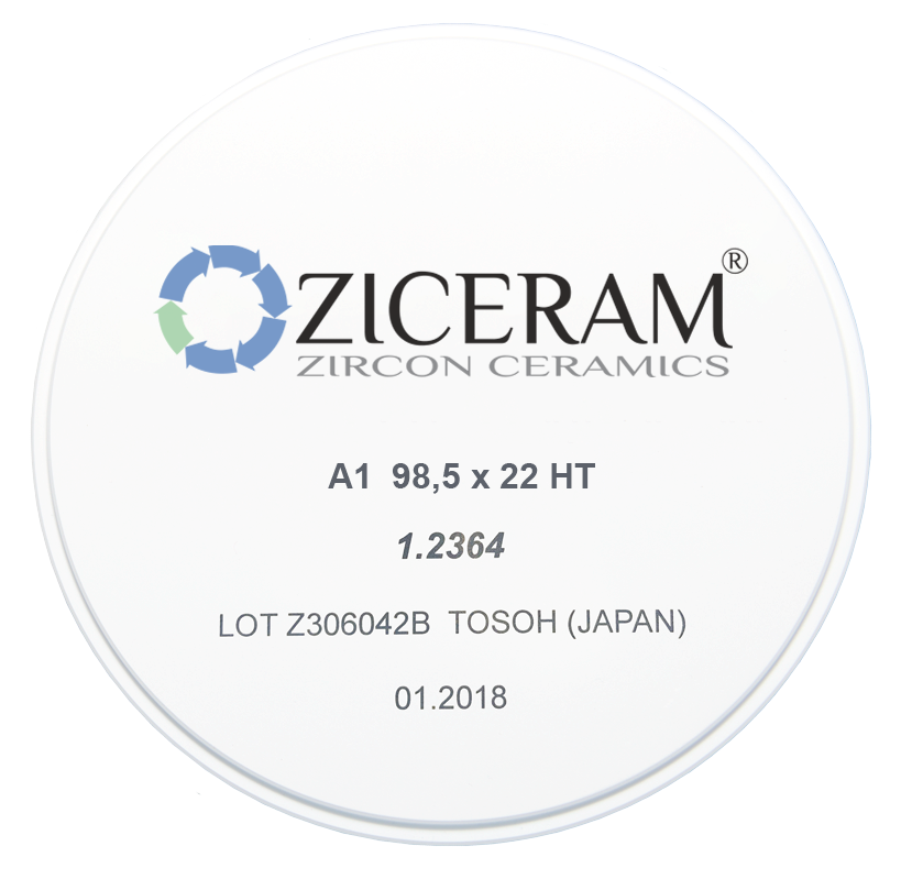 Диск ZrO2 A1 HT Ø98,5x22