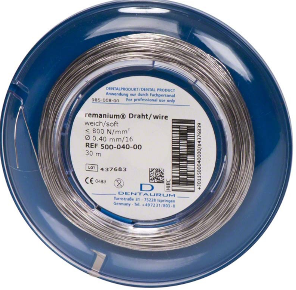 Dentaurum remanium пров. лигатурная, мягкая, круглая, ø0,4 мм, кат. 30 м