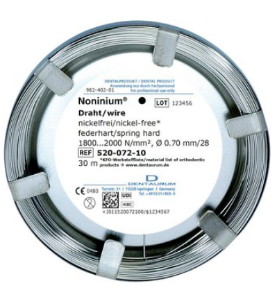 Dentaurum Noninium пров. круглая пружинно-жесткая, ø0,7 мм, 28